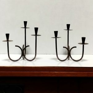 Vintage E. Dragsted Denmark Silver Plate Candle Holders Set Mini Taper